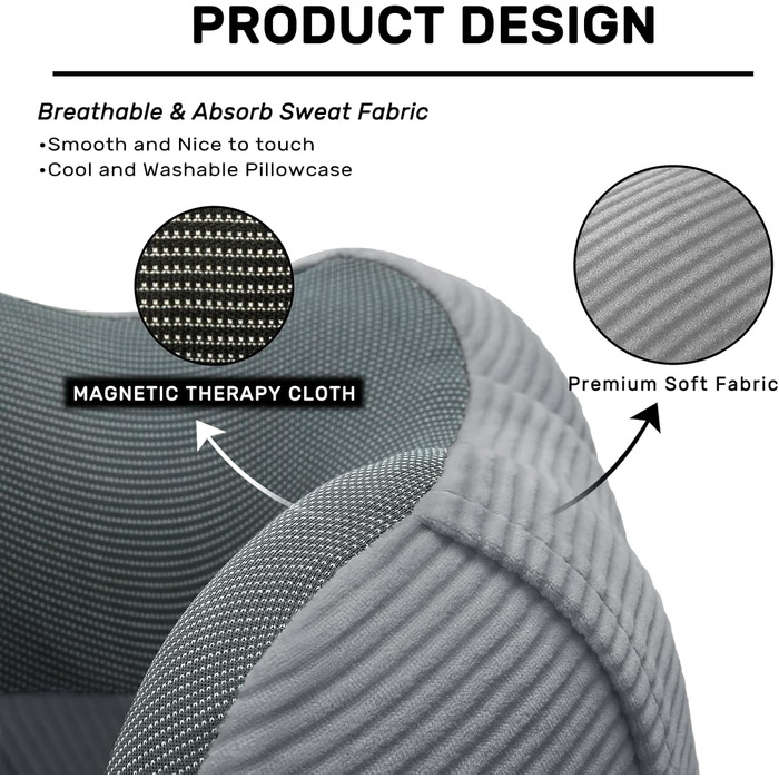 Подушка для шиї у літак 2 шт. Memory Foam, м'яка та підтримуюча, для подорожей, сну, авто, поїздів та дому (Блакитний та Сірий)