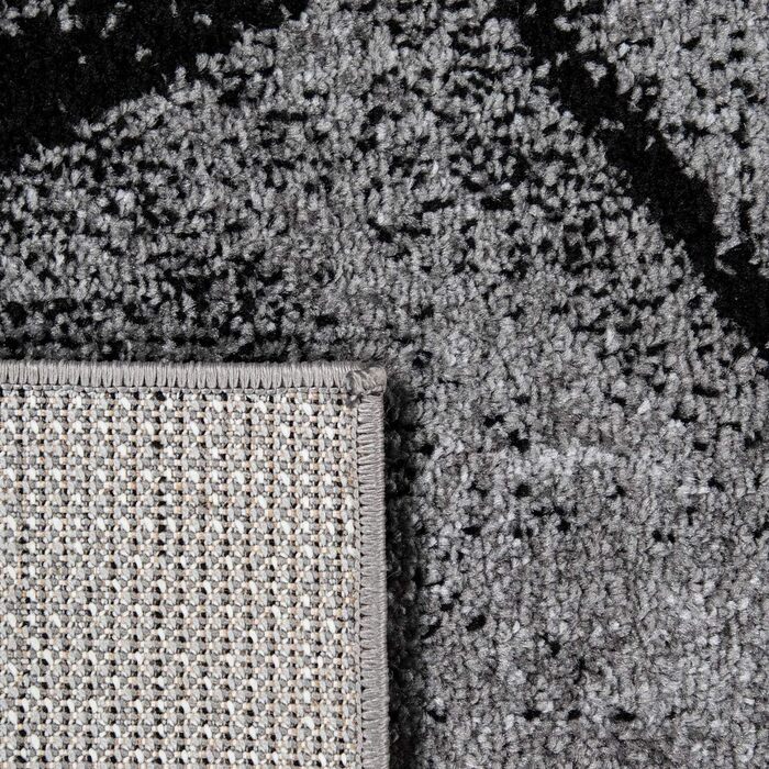 Paco Home Rug Living Room Vintage Short Pile Bedroom Geometric Design Modern, Size: 80x150 cm, Color: Gray