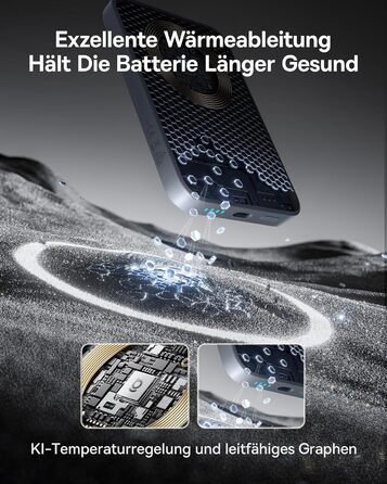 Power Bank Baseus 10000mAh з бездротовою зарядкою 15W, MagSafe, PD 22.5W, USB-C, білий (блакитний)