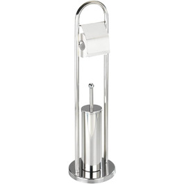 Набір для туалету WENKO Vasto з нержавіючої сталі 2 в 1: тримач туалетного паперу та щітка для унітазу, Ø 22 x 81 см