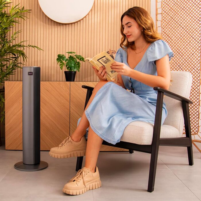 Турбовентилятор Cecotec EnergySilence 9090 Skyline, 76 см, білий, з пультом керування та дисплеєм