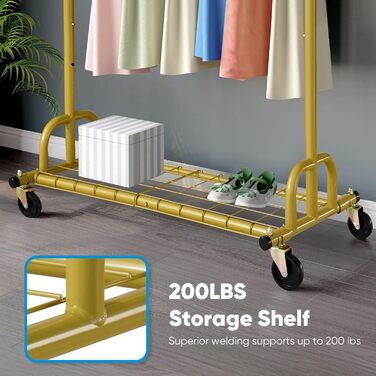 Легкий мобільний вішак для одягу HOKEEPER, 136 кг, висувна штанга