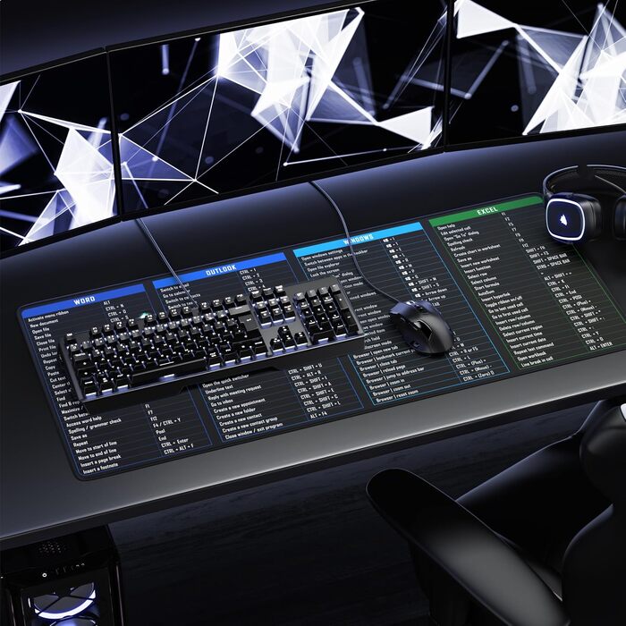 Ігровий килимок для миші CSL XXL Mousepad Gaming 900x400 мм, Alchemy — великий килимок на стіл для геймерів, сумісний з Roccat, Razer, Logitech