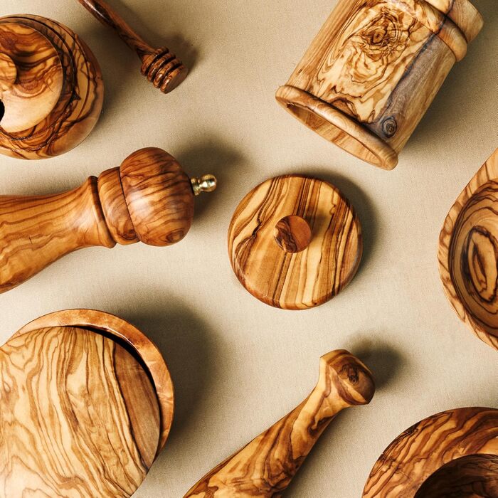 Милотримач з оливкового дерева, овальний, 13x9 см