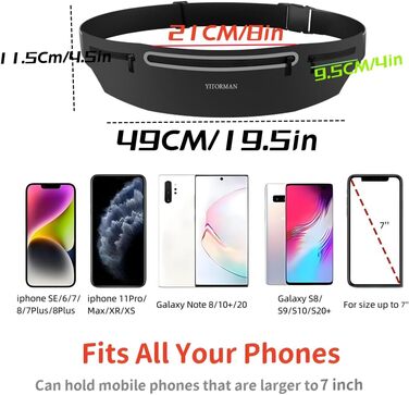 Пояс для бігу з водонепроникним, регульованим, еластичним ремінцем, кишеня, стійка до поту, для телефонів та різних розмірів талії, велика місткість, біг, тренування, на відкритому повітрі (Рожевий)