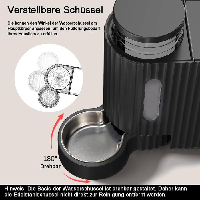 Gravity Pet Feeder - Automatic Cat & Dog Food Dispenser with Stainless Steel Bowls (6L x 2), BPA-Free, No Electricity Required