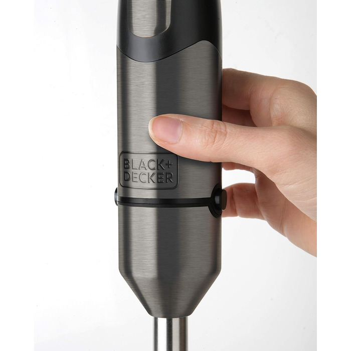 Занурювальний блендер BLACK+DECKER BXHBA1000E, 1000 Вт, 20 швидкостей, 4 насадки