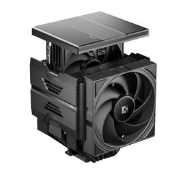 Кулер для процесора Sudokoo SK620 AM5: Двовежевий CPU кулер з цифровим дисплеєм, 6 теплотрубками та 2 вентиляторами PWM FDB 120мм, чорний
