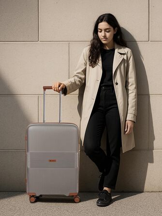 Набір валіз Eco Edition 3-в-1: міцні, розширювані, з TSA-замком | Розміри: M (67 см) | Для жінок та чоловіків (колір капучино)