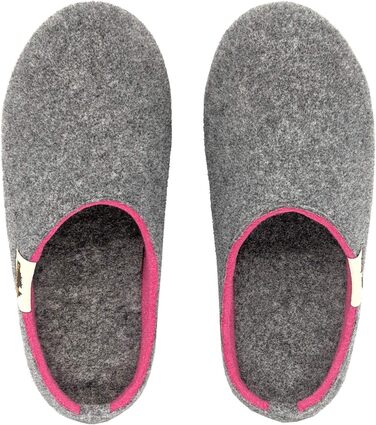 Тапочки Gumbies з перероблених матеріалів - антиковзаюча та стійка підошва, знімна устілка, зігріваючі, для дому та вулиці - сіро-рожеві, 40