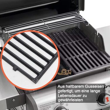 Решітка для гриля Weber Spirit I & II серії 200, Spirit E-210, E-220, S-210, S-220. Замінна решітка з чавуну для Weber 7637, 44,5 см