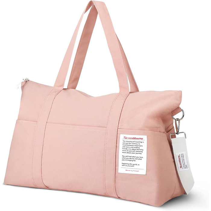 Спортивна сумка Flintronic для жінок, дорожня сумка-мішок, сумка на вихідні з чохлом для візка, водонепроникна, сумка для тренажерного залу, дорожня сумка, ручна поклажа для спорту, подорожей, літака (Рожева)