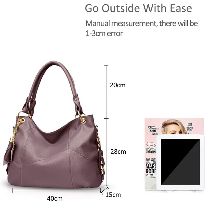 Сумка жіноча NICOLE & DORIS через плече, шкіряна, велика місткість, фіолетова - шопер, дизайнерська сумка з китицею