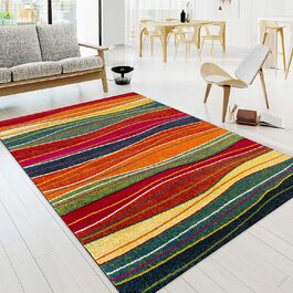 Килим Paco Home для вітальні та спальні, короткий ворс, сучасний вінтаж, абстрактний візерунок, 200x290 см, різнокольоровий