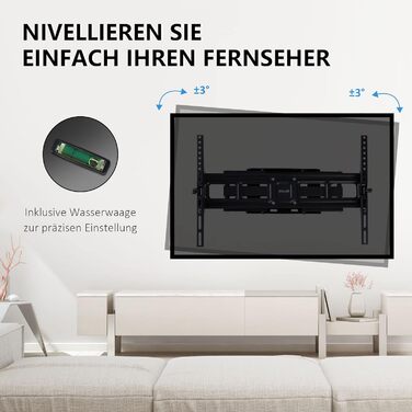 Кріплення для телевізора Ribelli® Schwenkbar Neigbar: поворотне та нахилене, VESA 600x400mm, для телевізорів та моніторів 32-84 дюймів, до 50 кг, підходить для Flat та Curved моделей