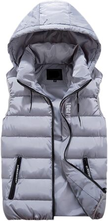 Чоловіча степкова жилетка GIBZ з капюшоном, без рукавів, спортивна, тепла, для відпочинку та активного відпочинку, сіра (XXL)