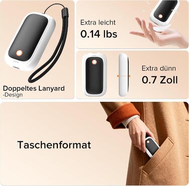 Електричні грілки для рук 2 шт. з магнітною застібкою, 12 годин максимального нагріву, чорний та білий колір, подарунок для жінок та чоловіків