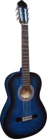 Набір гітар: класична гітара, блакитна дека з липи, тюнер, чохол, 3 пліка, для початківців