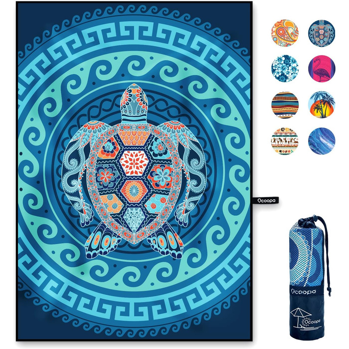 OCOOPA Microfiber Beach Towel, Quick-Drying, Large 200x145 cm, Super Absorbent, Sand-Free Beach and Swimming Towels for Men and Women