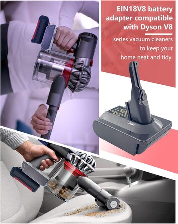 Адаптер для пилососів Dyson V7 V8 від Makita 18V Li-Ion акумулятора (EIN18V8)