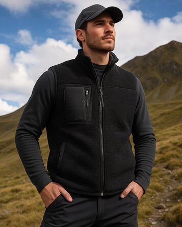 Обогреваемый жилет LABCOOL для мужчин и женщин - флисовый жилет з USB-живленням (10000mAh Powerbank), 6 зон обігріву, 3 температурні режими, машинне прання, XL, чорний