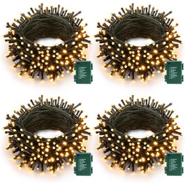 Льоново-гірлянда Joomer на Різдво, 20 метрів, 200 LED, для вулиці, на батарейках, з таймером, 8 режимів, для ялинки, балкона, кімнати, вечірки, весілля, фестивалю, тепле біле світло, вологостійка прикраса