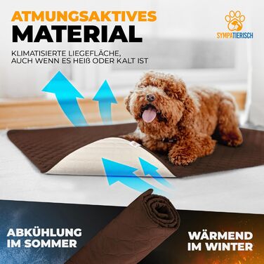 Водонепроникний коврик для собак SympaTierisch: захист дивану та ліжка, 150 x 130 см, коричневий