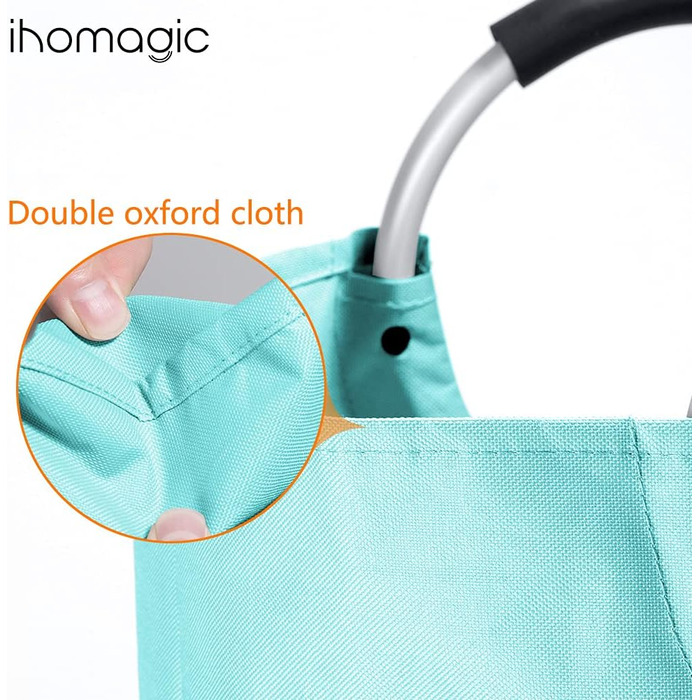 IHOMAGIC Великий кошик для білизни 120 л, складаний, з ручками, для подорожей, мішок для прання, зберігання одягу, XL, синій, 43x43x79 см