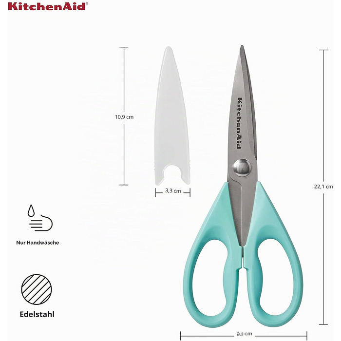Універсальні кухонні ножиці KitchenAid, багатофункціональні, червоно-чорні (22 см)