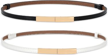 Жіночий тонкий шкіряний ремінь WHIPPY з золотою пряжкою (105/120 см)