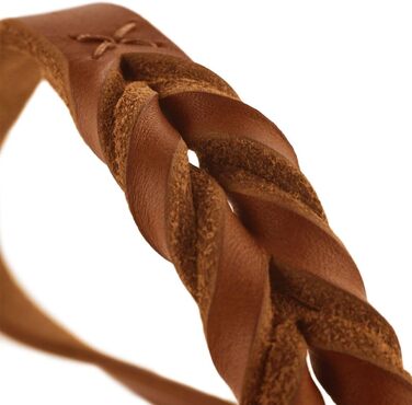 HUNTER Нашийник для дрессури SOLID EDUCATION, колір: коньяк, міцне шкіряне плетиво, з кільцем-обмежувачем, Made in Germany, розмір: M-L