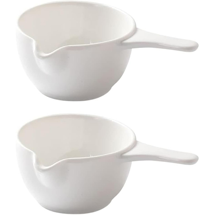 Cabilock 2Pcs Ceramic Sauce Boat Sauce Jug Sauce Bowl Dipping Bowl Porcelain Appetizer Dessert Plate for Salad Soy Tomato Sauce