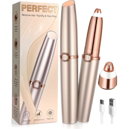 Електричний тример для брів та обличчя для жінок: з запасним наконечником | Швидке та делікатне гоління, портативний коректор брів