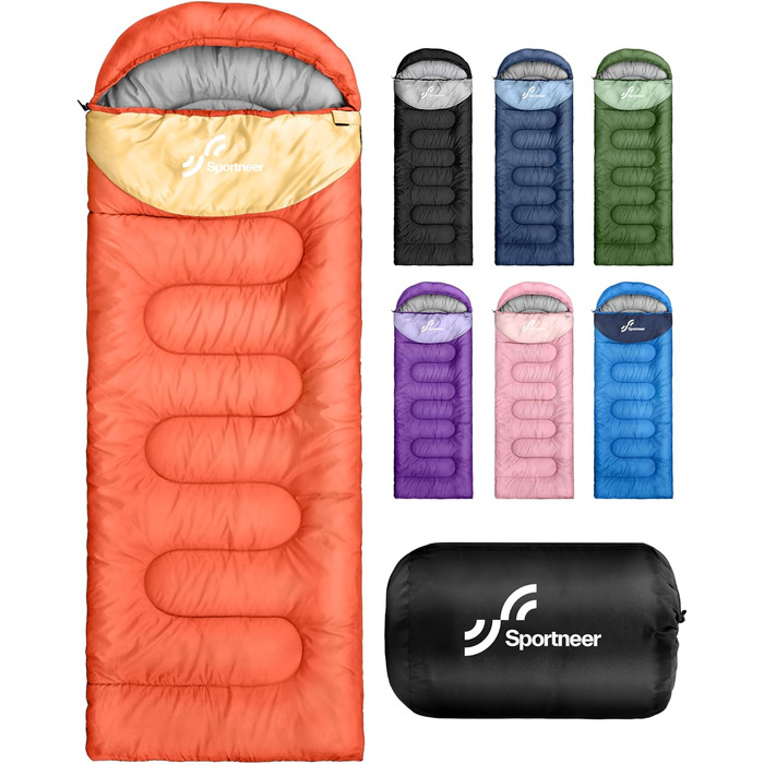 Сплячий мішок Sportneer для кемпінгу: 3-4 сезонний, легкий, компактний, для дорослих