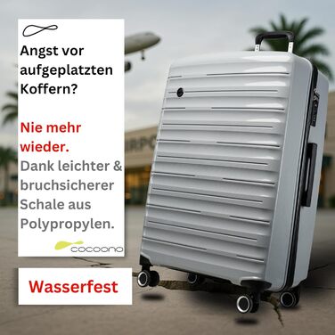 Чемодан великий 100 літрів з TSA замком: валіза, ролер, валіза з жорстким корпусом, валіза XL сірого кольору