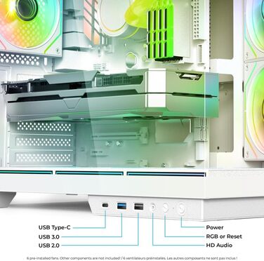 Spirit of Gamer Viper CRX: Корпус для ігрового ПК з 6 RGB вентиляторами, LCD дисплеєм та підтримкою водяного охолодження