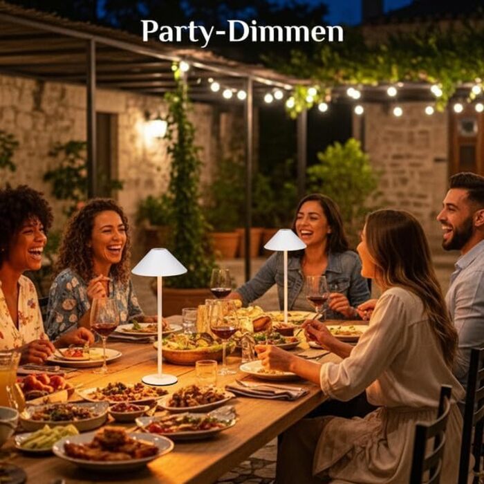 Світлодіодний акумуляторний настільний світильник Rosnek з магнітним кріпленням, димуванням, 3 режими кольору, 4000 mAh, для дому та вулиці (2 в упаковці, білий)