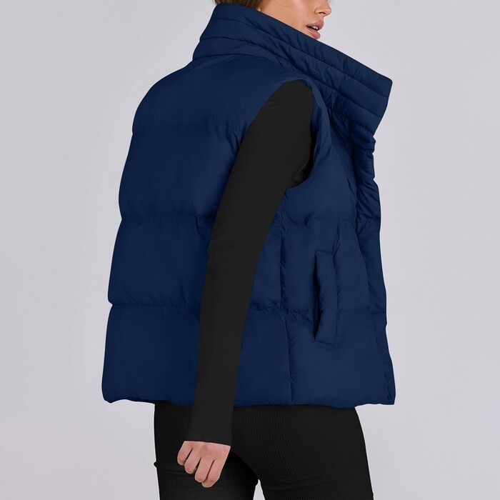 Жіноча куртка з пухом, легка, на блискавці, класичний пуховик, тепла жіноча куртка, коротка, осіння, оверсайз (L, темно-синій)