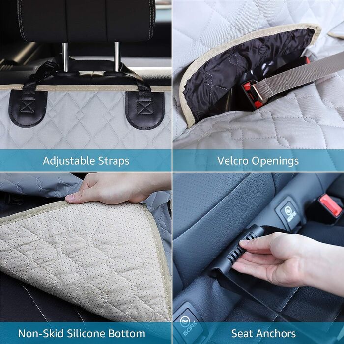 Захист сидіння для собак у машину: водовідштовхувальний чохол на заднє сидіння, захист для дітей, ковдра для собак, підходить для авто, фургонів та SUV
