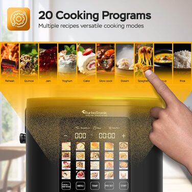 Мультиварка TurboTronic 5л, 20 програм, 860W: електросковорода, пароварка, рисоварка з автоматичним підігрівом та цифровим керуванням