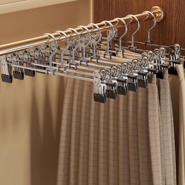 30 см металеві вішалки для штанів, 20 шт. з антиковзними затискачами для штанів, спідниць, шкарпеток, білизни
