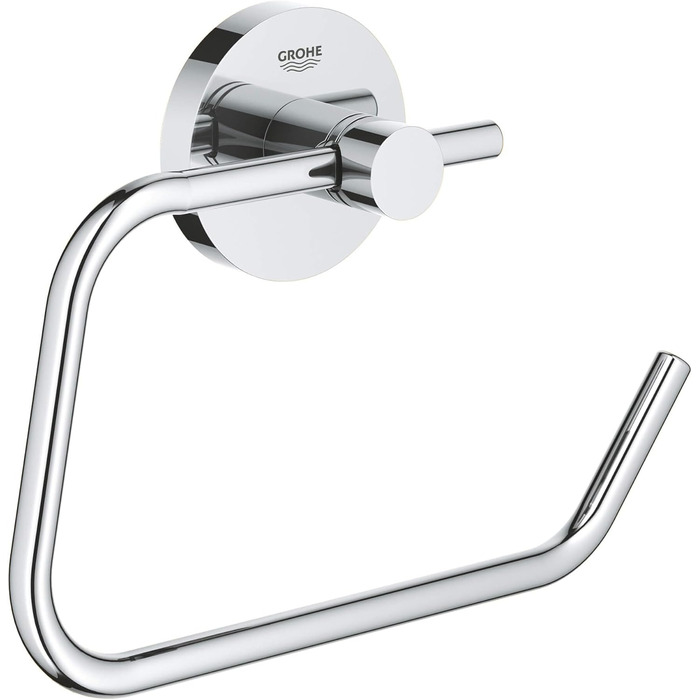GROHE Essentials Toilet Paper Holder - Adhesive, No Cover, Chrome Finish