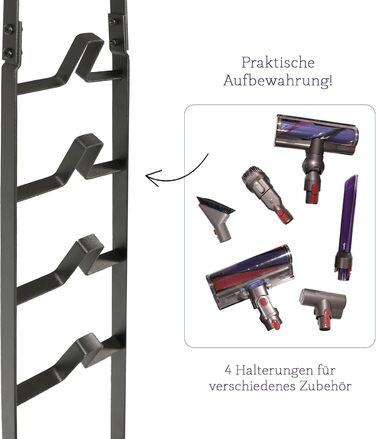 Підставка для акумуляторного пилососа, ручного пилососа, підлогого пилососа: аксесуари, станція зарядки, без свердління, чорний колір