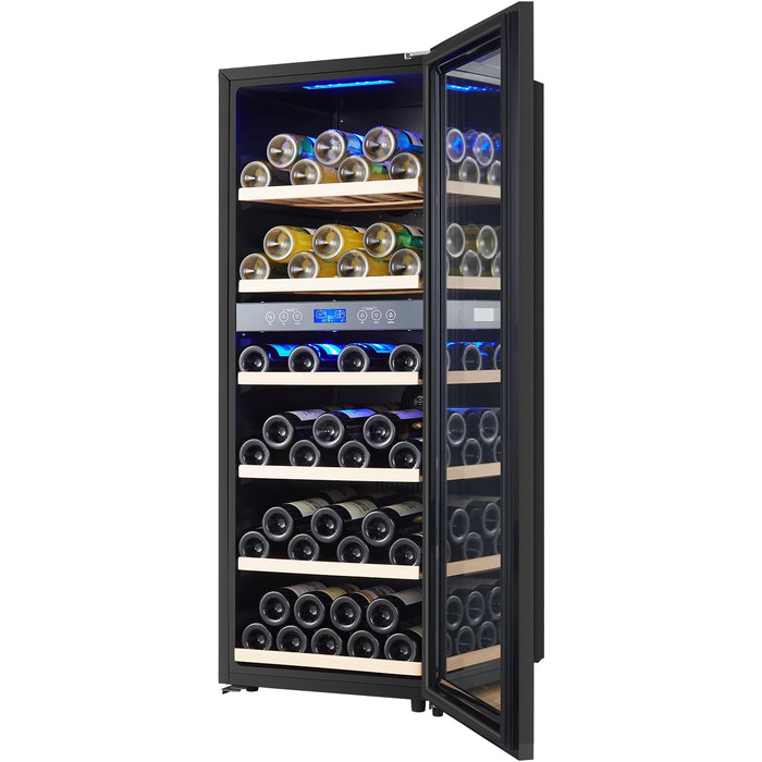 Kalamera 45 Bottle Dual Zone Wine Refrigerator - 120 Liter Capacity with LCD Display