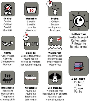 Шлейка для собак HALTI Walking – М'яка, з неопреном, 5 регулювань, світловідбиваюча, для собак середнього розміру (M, фіолетовий)