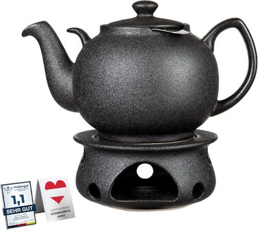 Керамічний чайник Urban Lifestyle LIVERPOOL з ситом із нержавіючої сталі, 1.1 л, чорний