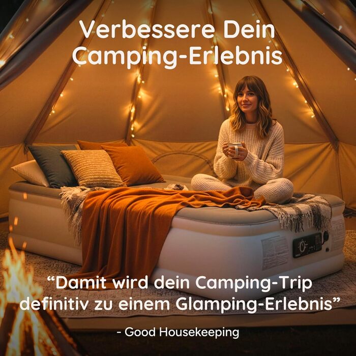 Huddle® Luxury Never Deflate - Надувна Матрац Single з Dual-Pump SlumberGuard™ | З Інтегрованою Помпою | Преміум Якість