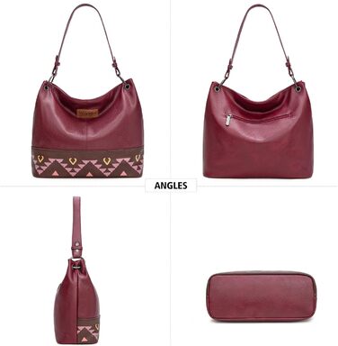 Сумка жіноча Wrangler Hobo з екошкіри, верхня ручка, крос-боді (Western Burgundy)