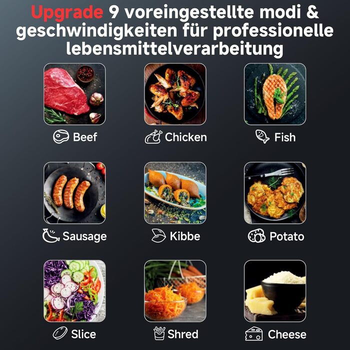 М'ясорубка електрична AAOBOSI 3000W з LED-дисплеєм, 3 швидкості, анти-затор, контейнер для зберігання, для ковбас та кібе, срібляста