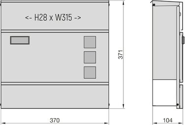 Поштова скринька BASI з м'яким закриттям, вікном для листівок та табличкою для імені | DIN A4 | 2 ключі | вбудований відсік для газет | Біла настінна поштова скринька